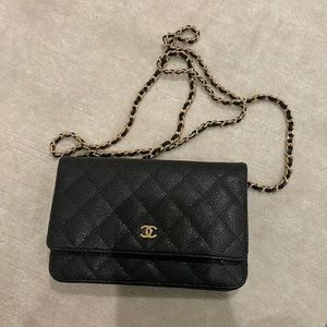 COPY - Authentic Chanel Black Wallet on a Chain. In perfect condition